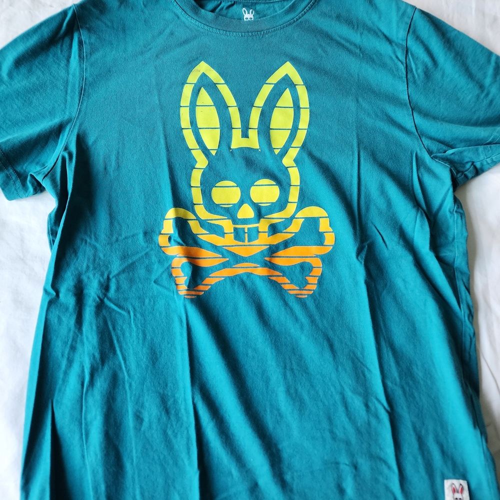 Vibrant Teal and Yellow Graphic Tee